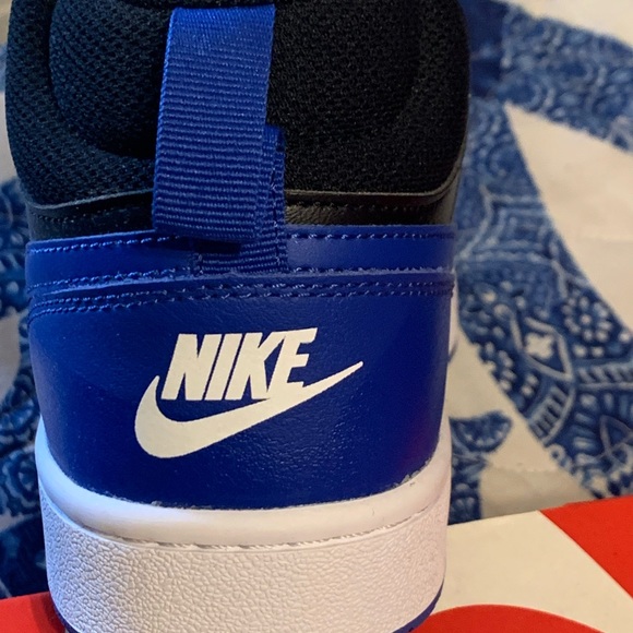 Nike Black/Royal Blue Court Borough Mid 2 - Picture 2 of 3